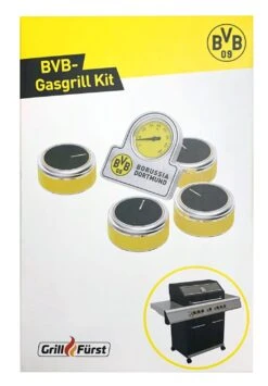 Grillfürst G401E Borussia Dortmund Edition 4-Brenner Edelstahl - Einbaugrill Mit Edelstahl Rosten -Grillen im Freien BVB Gasgrill Kit 2