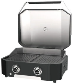 COZZE Plancha 600 / Plancha Grill Mit 2 Gusseisen Grillplatten -Grillen im Freien COZZE Plancha Grill 600 2 Brenner open