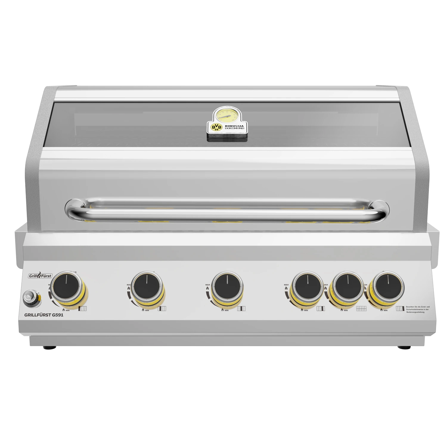 Grillfürst G591E Borussia Dortmund Edition 5-Brenner Einbaugrill Mit Heckbrenner Und Edelstahl Rosten 3 Grillfürst G591E Borussia Dortmund Edition 5-Brenner Einbaugrill Mit Heckbrenner Und Edelstahl Rosten