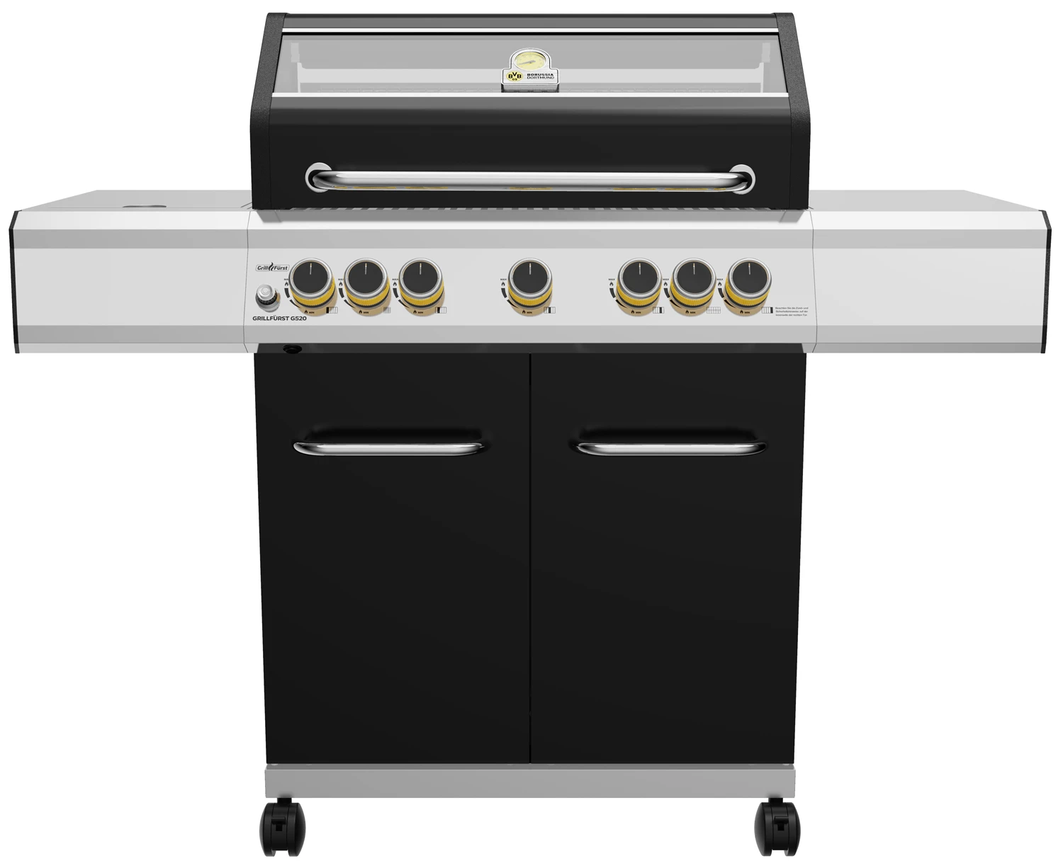 Grillfürst G520G 5-Brenner Gasgrill Borussia Dortmund Edition Mit Hochtemperaturbrenner, Heckbrenner Und Gusseisen Rosten 3 Grillfürst G520G 5-Brenner Gasgrill Borussia Dortmund Edition Mit Hochtemperaturbrenner, Heckbrenner Und Gusseisen Rosten