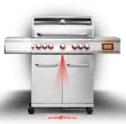 Grillfürst G521G Smart Grill - Mit Automatischer Temperatursteuerung, Hochtemperaturbrenner, Heckbrenner Und Gusseisen Rosten -Grillen im Freien Grillfuerst Smart Grill G521 mit Bodenprojektion 1