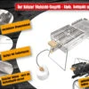 Knister Edelstahl-Gasgrill - Ausziehbarer Kompaktgrill -Grillen im Freien Knister Edelstahl Gasgrill Grafik 9176
