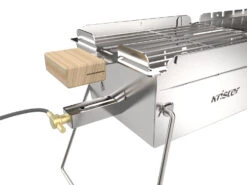 Knister Edelstahl-Gasgrill - Ausziehbarer Kompaktgrill -Grillen im Freien Knister Edelstahl Gasgrill Kompaktgrill Gasanschluss