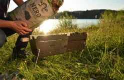 Knister Grill Original - Ausziehbarer Holzkohle Kompaktgrill -Grillen im Freien Knister Grill Holzkohle befuellen