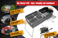 Knister Grill Original - Ausziehbarer Holzkohle Kompaktgrill