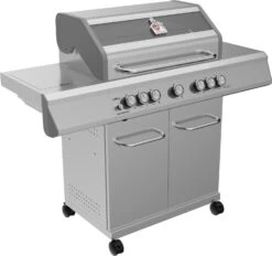 Grillfürst G521G 5-Brenner Edelstahl-Gasgrill - 1. FC Köln Edition - Gusseisenroste -Grillen im Freien Koeln Gasgrill G521G Geissbock