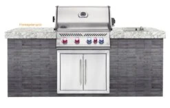 Napoleon Prestige Pro 500-3 Edelstahl Einbaugrill Gas - Inkl. Drehspieß - Modell 2023 -Grillen im Freien Napoleon Prestige Pro 500 Montagebeispiel
