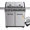Outdoorchef Dualchef S 425 G Edelstahl Gasgrill Mit Seitenkocher + Blazing Zone Infrarotbrenner + DGS Gusseisen Grillrost 2 Stk. + DGS Gemüse Grillrost 2 Stk. -Grillen im Freien Outdoorchef Dualchef S 425 G Blazing Zone Upgrade Kit