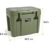Petromax Kühlbox 50 Liter Oliv - Inkl. Sitzkissen, Haft-Unterlage Und Einsatzkorb 1 Petromax Kühlbox 50 Liter Oliv - Inkl. Sitzkissen, Haft-Unterlage Und Einsatzkorb -Grillen im Freien Petromax Kuehlbox kx50 oliv Abmessungen aussen