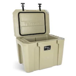 Petromax Kühlbox 50 Liter Sand - Inkl. Sitzkissen, Haft-Unterlage Und Einsatzkorb -Grillen im Freien Petromax Kuehlbox kx50 sand open