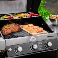 Rösle Gasgrill Videro G3-S VARIO+ Schwarz - Modell 2023 - X-DEAL Inkl. Abdeckhaube Und Grillplatte -Grillen im Freien Roesle Gasgrill Videro G3 S Mood Grillflaeche 1