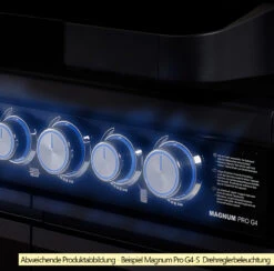 Rösle Gasgrill Magnum PRO G3 Inkl. Abdeckhaube - Modell 2023 -Grillen im Freien Roesle Magnum Pro Drehregler beleuchtet Beispiel G4 S 1