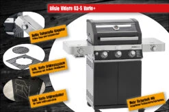 Rösle Gasgrill Videro G3-S VARIO+ Schwarz - Modell 2023 - X-DEAL Inkl. Abdeckhaube, Grillplatte Und Drehspieß -Grillen im Freien Roesle Videro G3 S Vario Gasgrill Highlights