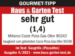 COZZE Pizzaofen Gas 34 Cm (13") - Inkl. Pizzastein -Grillen im Freien Testlogo Cozze Pizzaofen Gas 90342 1